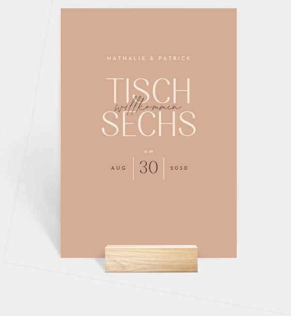 Tischnummern-Karte hoch