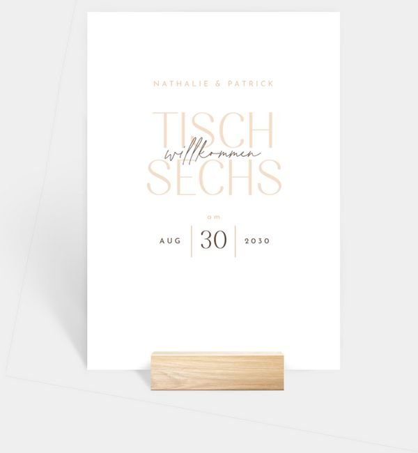 Tischnummern-Karte hoch