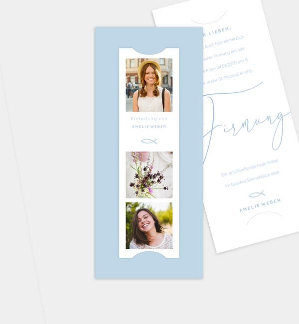 Postkarte mit Fotostreifen