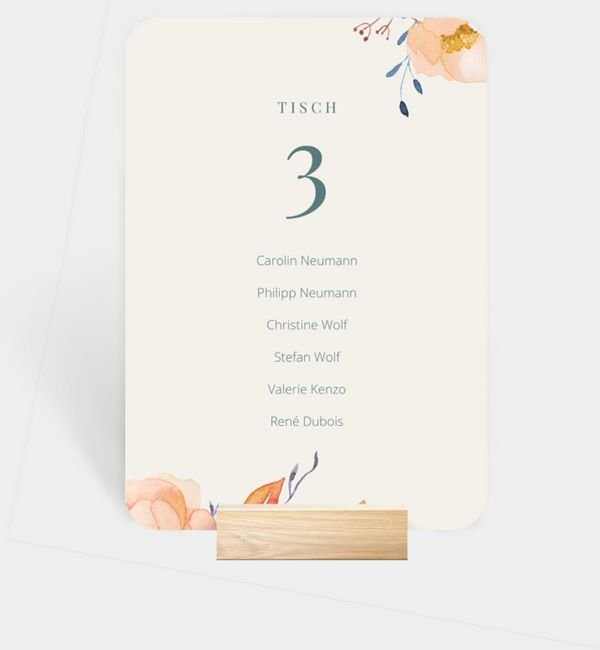 Tischnummern-Karte hoch