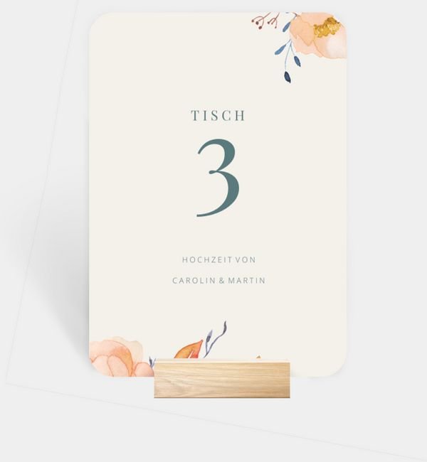 Tischnummern-Karte hoch
