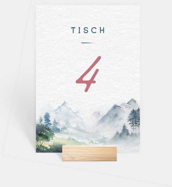 Tischnummern-Karte hoch