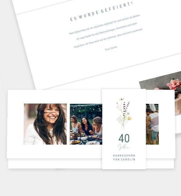 Doppel-Klappkarte quer mit Banderole