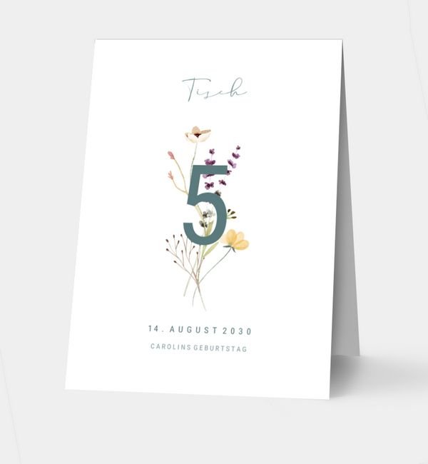 Klappkarte hoch Tischkarte oben