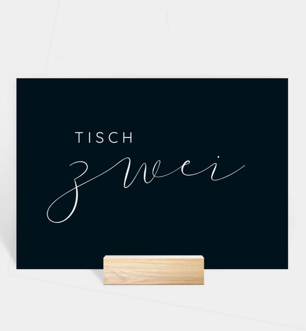 Tischnummern-Karte quer