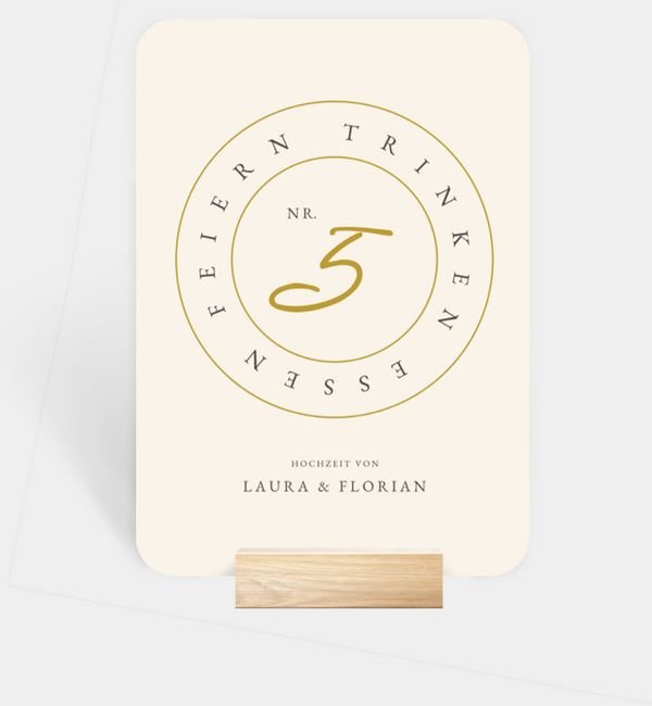 Tischnummern-Karte hoch