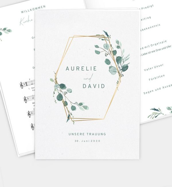 Klappkarte hoch mit Einleger 8-seitig