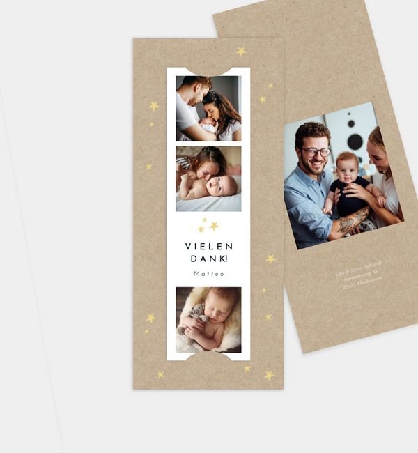 Postkarte mit Fotostreifen