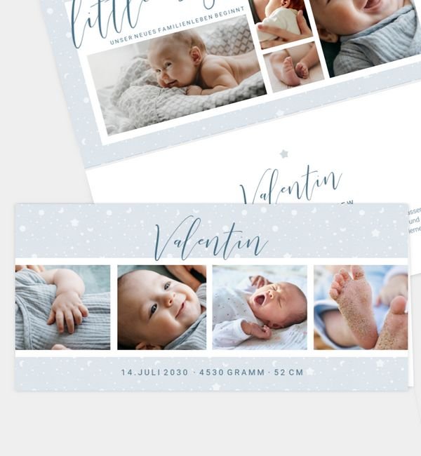 Klappkarte quer, Faltung oben