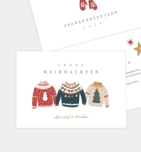 Klappkarte quer, Faltung horizontal