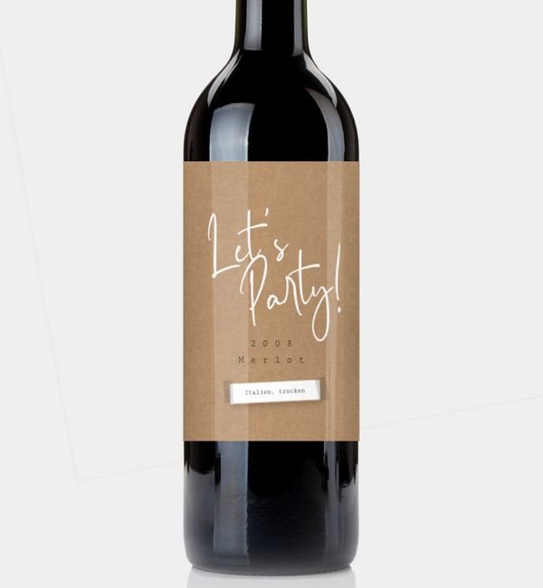 Flaschenetikett hoch