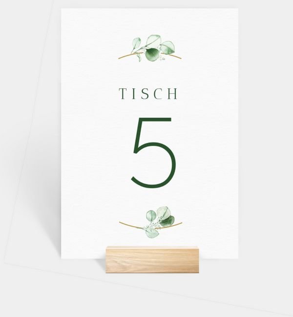 Tischnummern-Karte hoch