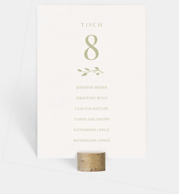 Tischnummern-Karte hoch