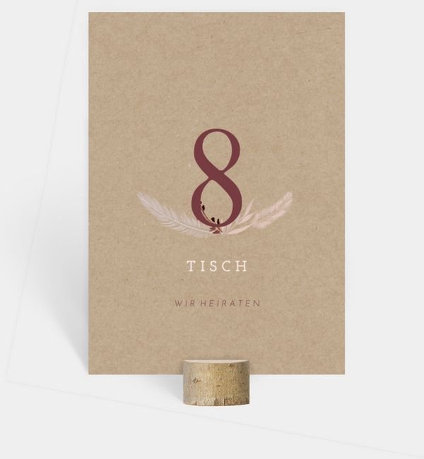 Tischnummern-Karte hoch