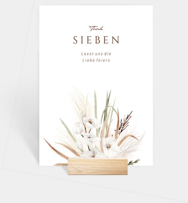 Tischnummern-Karte hoch