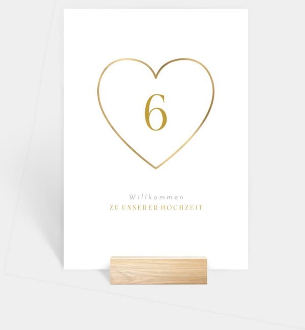 Tischnummern-Karte hoch