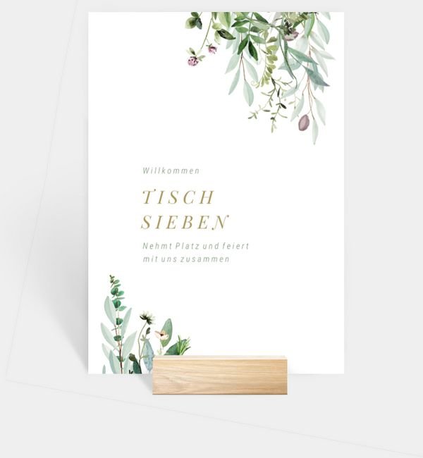 Tischnummern-Karte hoch