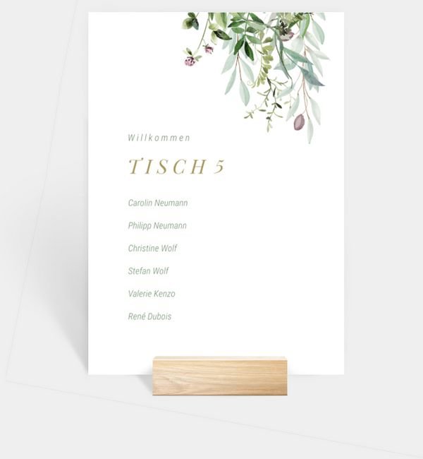 Tischnummern-Karte hoch