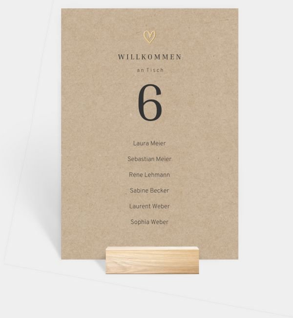 Tischnummern-Karte hoch