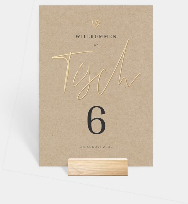 Tischnummern-Karte hoch