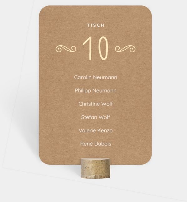 Tischnummern-Karte hoch