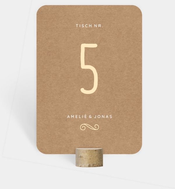 Tischnummern-Karte hoch
