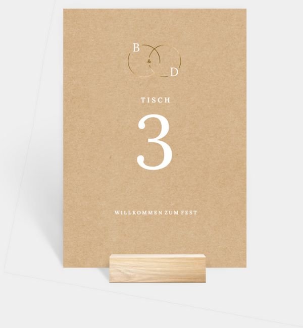 Tischnummern-Karte hoch