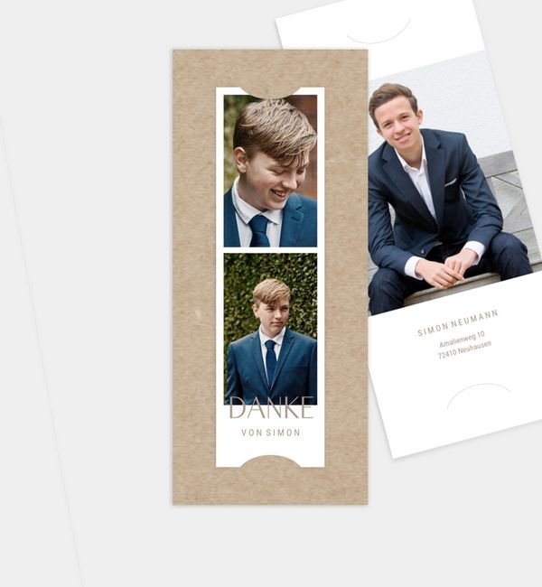 Postkarte mit Fotostreifen