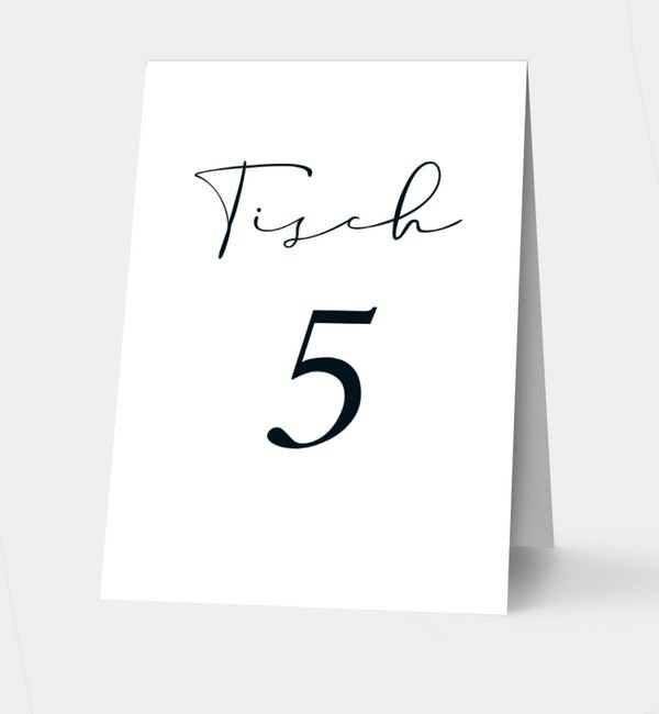 Klappkarte hoch Tischkarte oben