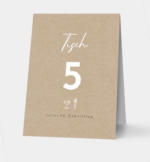 Klappkarte hoch Tischkarte oben