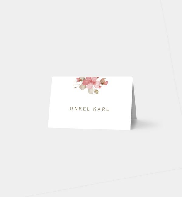 Tischklappkarte quer, horizontale Faltung