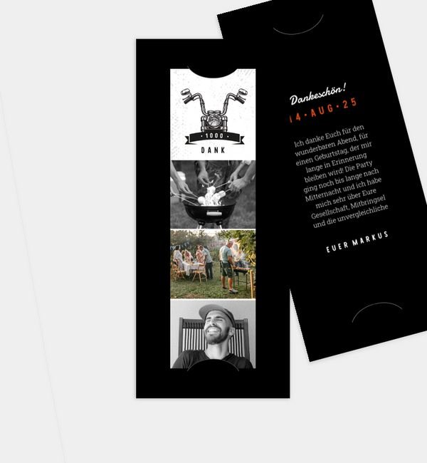 Postkarte mit Fotostreifen