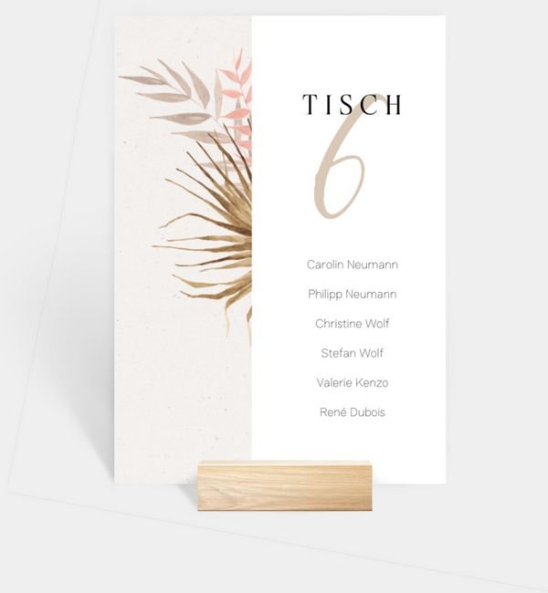 Tischnummern-Karte hoch