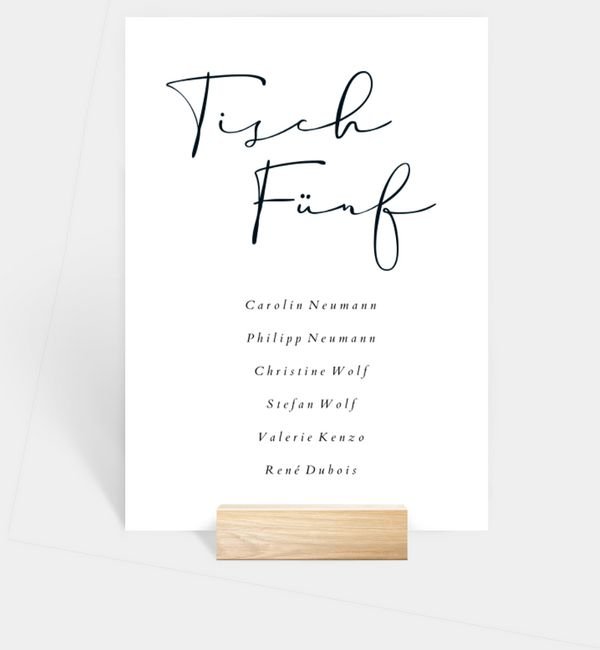 Tischnummern-Karte hoch