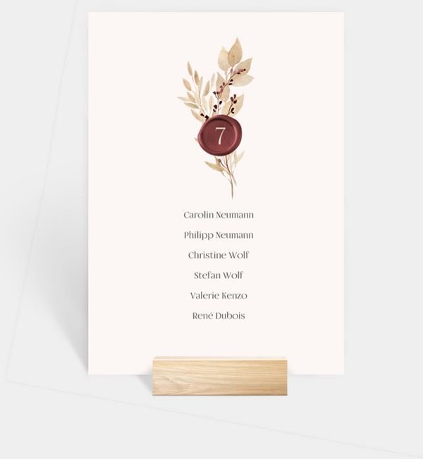 Tischnummern-Karte hoch