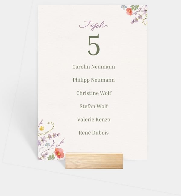 Tischnummern-Karte hoch