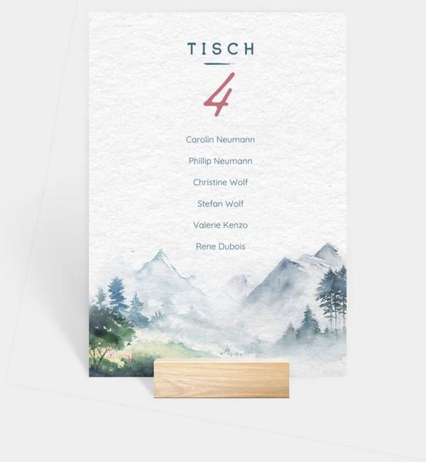 Tischnummern-Karte hoch