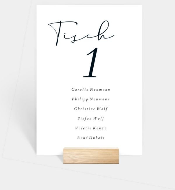 Tischnummern-Karte hoch