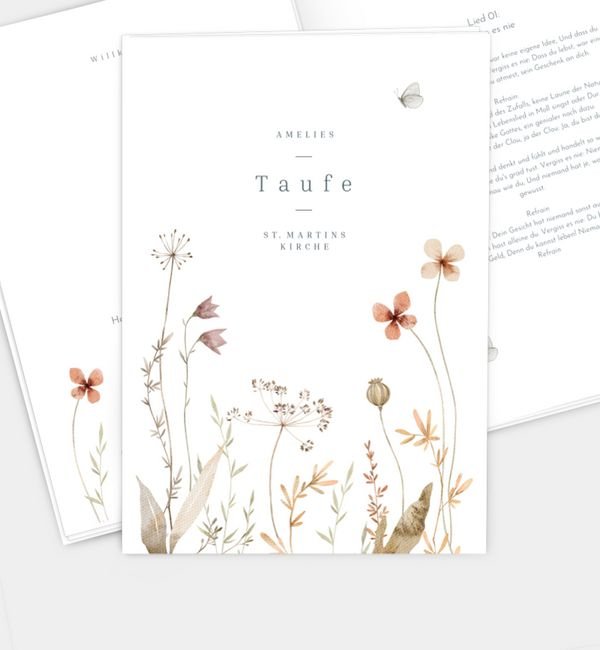 Klappkarte hoch mit Einleger 8-seitig