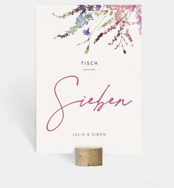 Tischnummern-Karte hoch