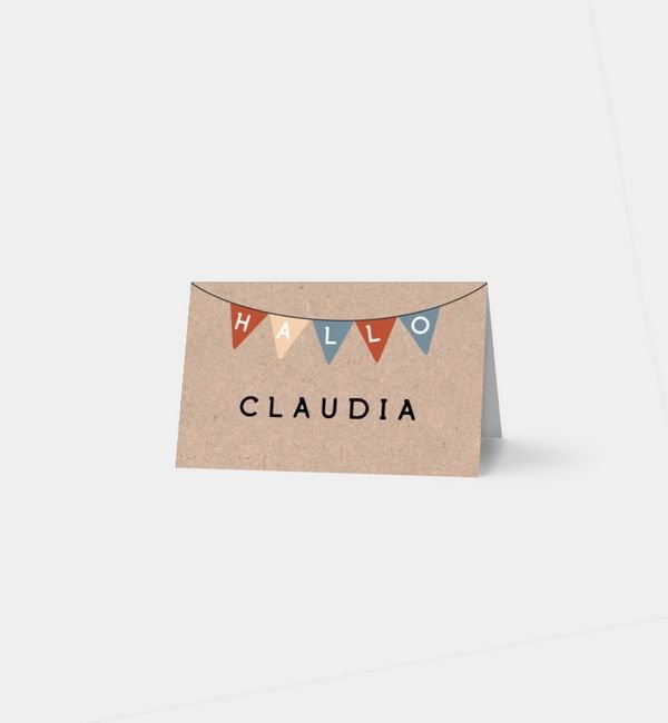 Tischklappkarte quer, horizontale Faltung