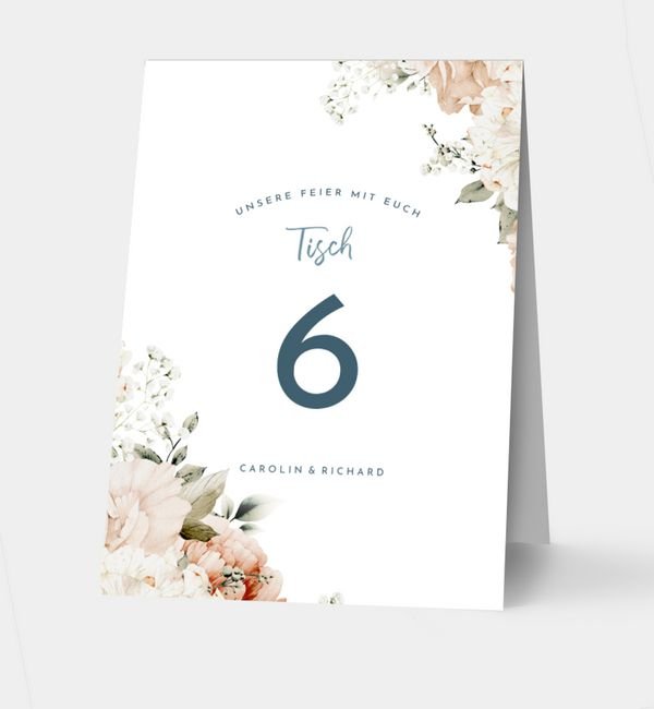 Klappkarte hoch Tischkarte oben