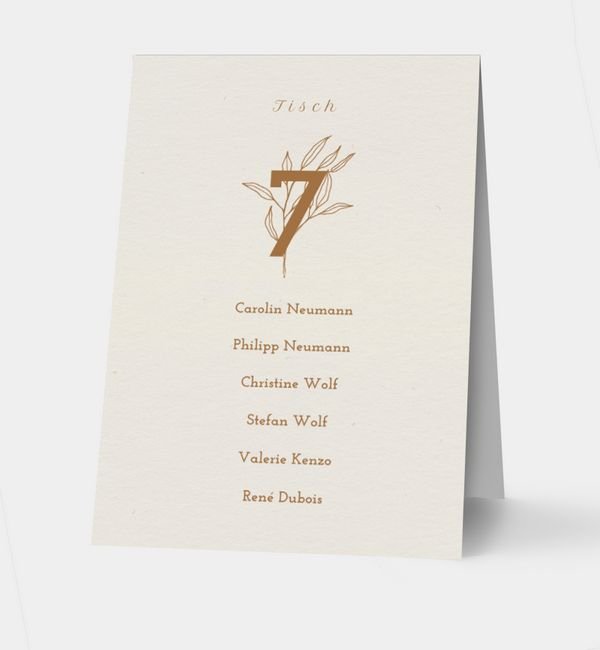 Klappkarte hoch Tischkarte oben