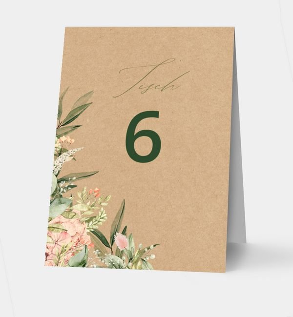 Klappkarte hoch Tischkarte oben