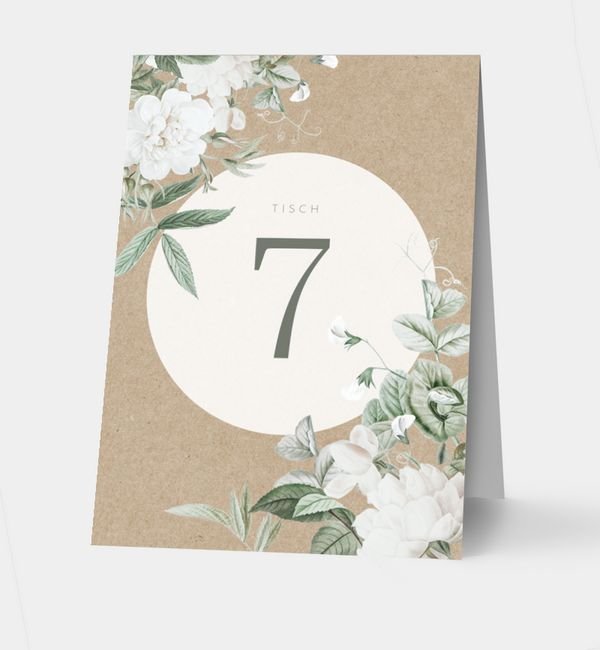 Klappkarte hoch Tischkarte oben