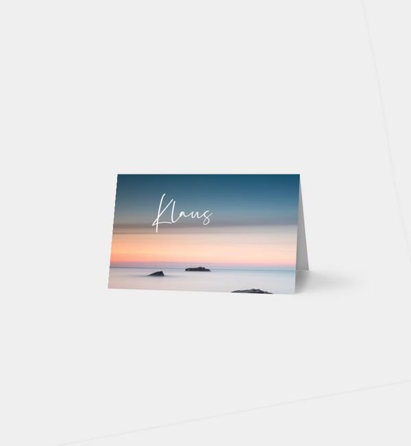 Tischklappkarte quer, horizontale Faltung