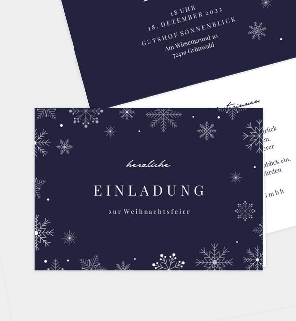 Klappkarte quer, Faltung horizontal