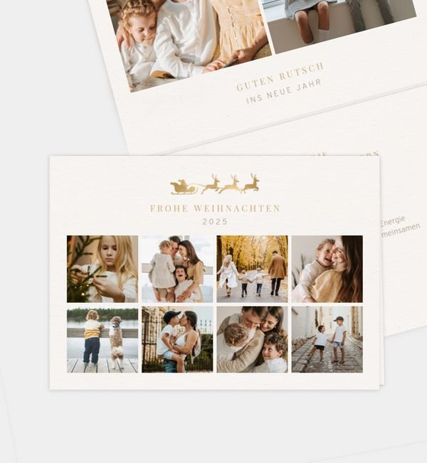 Klappkarte quer, Faltung horizontal