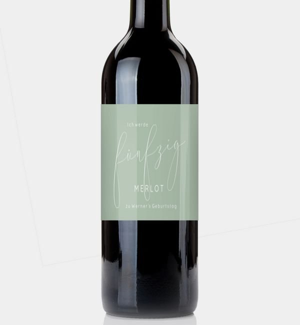 Flaschenetikett quer