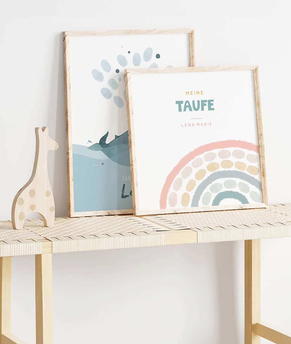 Fingerabdruckleinwand Taufe